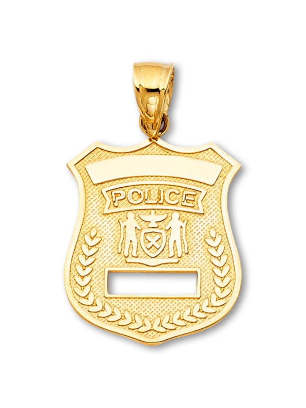 14K Yellow Gold Police Badge Pendant | Law Enforcement Gift By Tehrani Jewelry